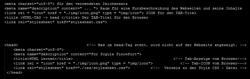 HTML - Aufbau